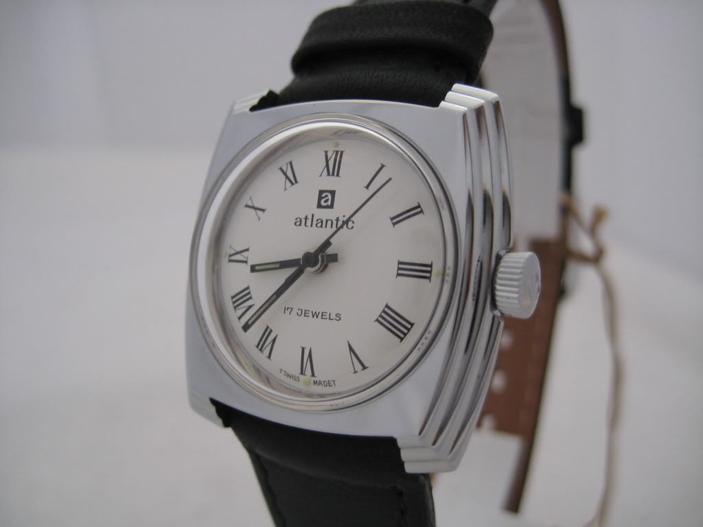 NOS NEW VINTAGE SWISS STAINLESS ST WATER RESIST WOMEN'S ATLANTIC WATCH 1960'S 