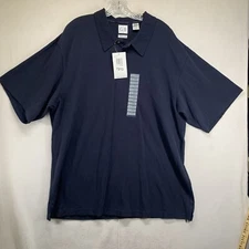 Men's Geoffrey Beene Short Sleeve Polo Shirt 2XL Polished Cotton Dark Navy NWT