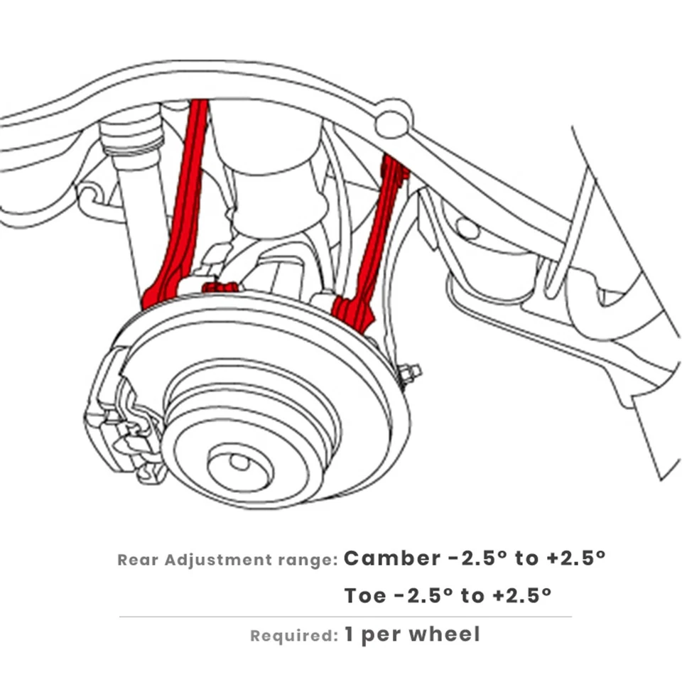 LYKT 4pcs Rear Camber&Toe Adjustable Alignment Control Arm for BMW 525-760、X5、Z Foto 3 de 4