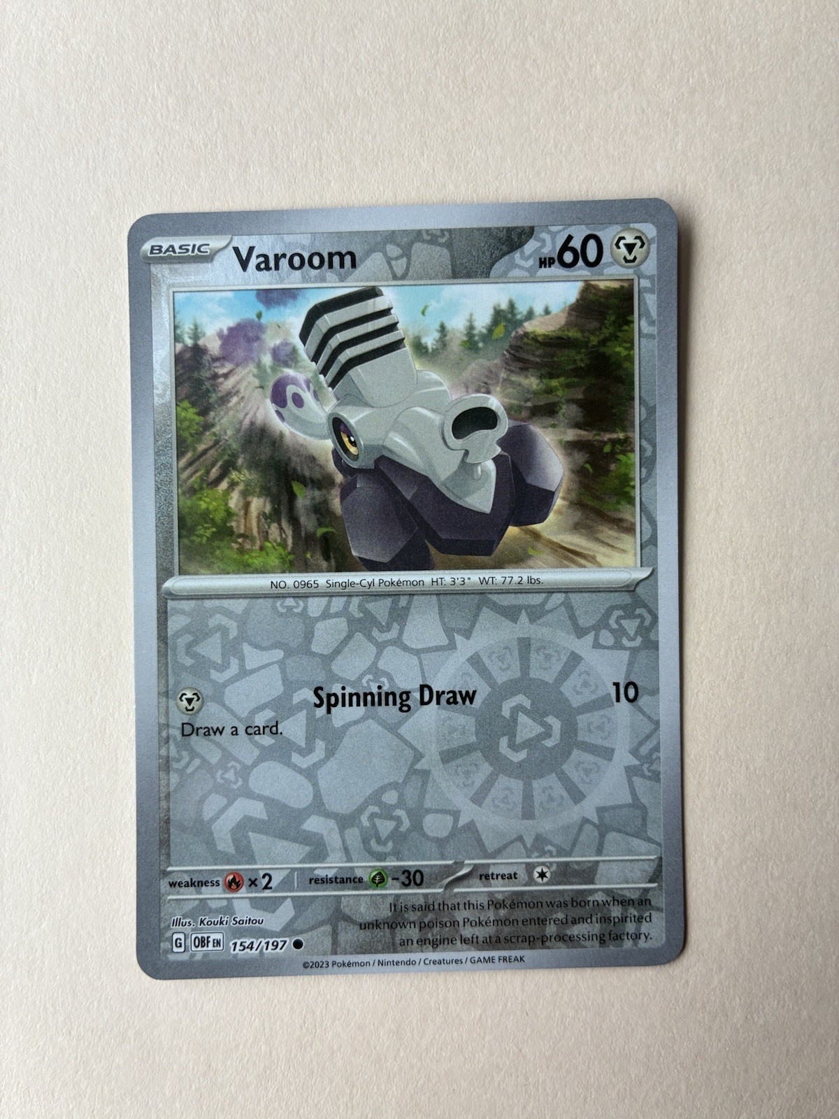 VAROOM 154/197 OBSIDIAN FLAMES Reverse Holo Pokémon TCG - NM
