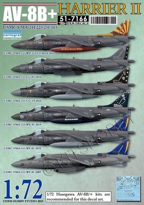 DXM decal 1/72 USMC AV-8B Plus Harrier II (VMA-223 / VMA-231 / VMA-214/ VMA-513)