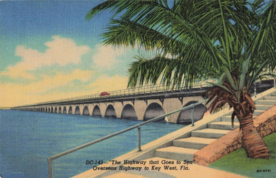 Overseas Highway to Key West Florida FL - Postcard