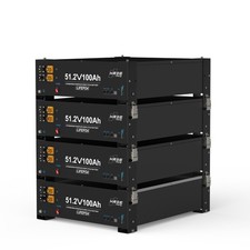 HRBEENERGY 4Pcs 5.12kWh 48V 100AH Server Rack LiFePO4 Lithium Battery 3U 5.12KWH