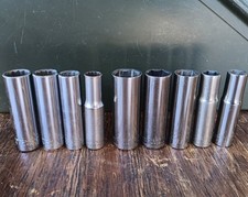 Craftsman 38 Drive Deep Socket Set Sae Metric Mixed Sizes Lot Of 9 Usa