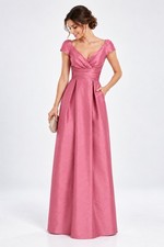 Alfred Sung D501 Begonia Pink Size 10 Bridesmaid Wedding Maxi Dress Pockets NWT