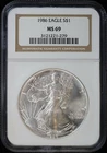 1986 American Silver Eagle $1 NGC MS 69 | Uncirculated