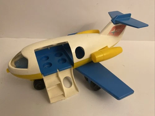 Vintage 1970-1972 Fisher Price Little People Toy Jet Airplane Plane 182