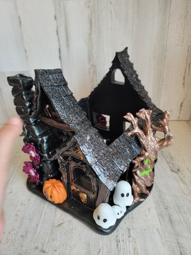 Bath body works AS IS haunted house 3 wick candle holder ghost eye pumpkin - Picture 2 of 14