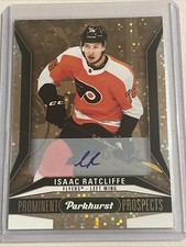 2022-23 Parkhurst Prominent Prospects Gold Autographs Isaac Ratcliffe RC Auto