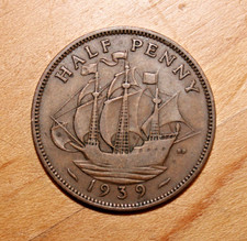 *VINTAGE* 1939 HALF-PENNY King George VI Pre-WWII