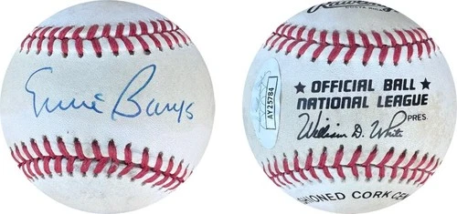 Ernie Banks JSA Vintage Signed 1990's Official ONL Baseball Deceased HOF Auto