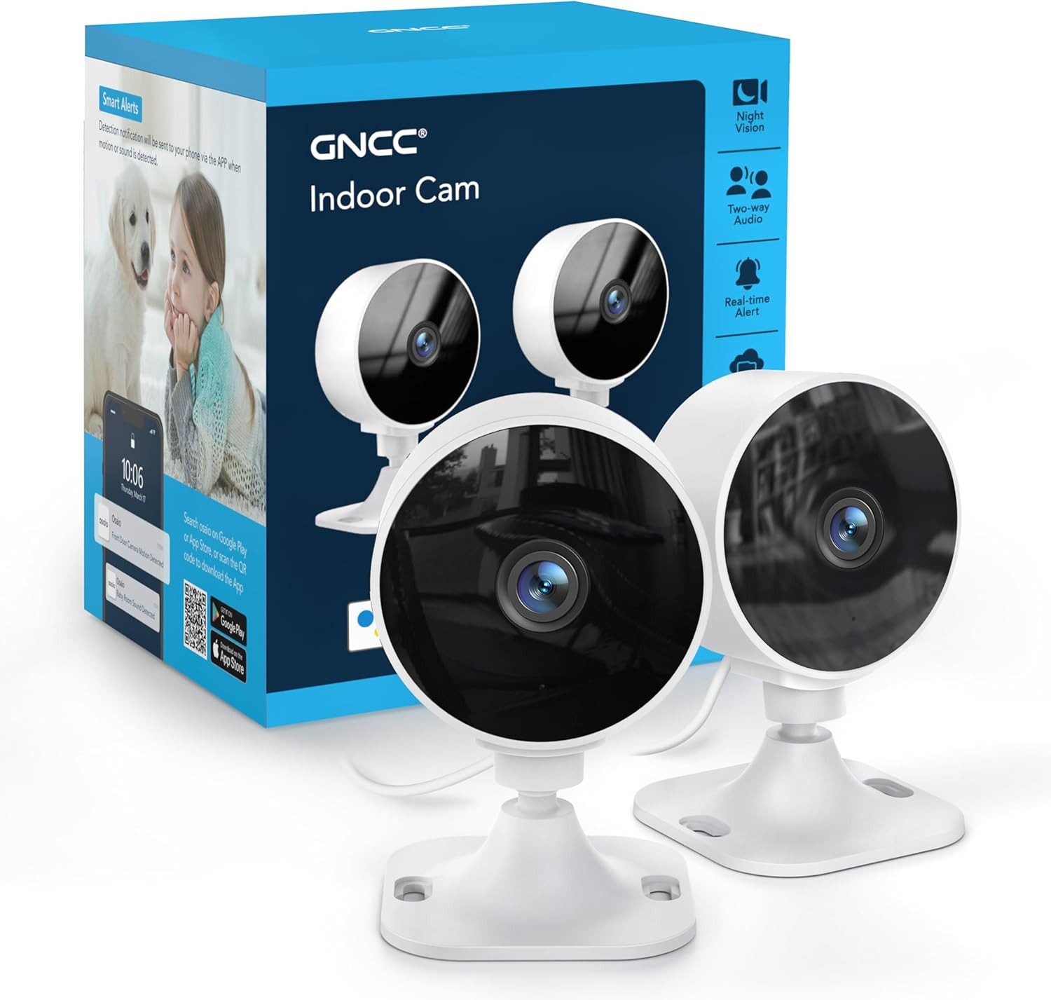 GC3 Videocamera Sorveglianza Interno 1080P - Kit 2 Pezzi per Neonati