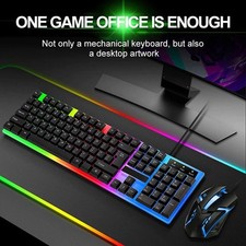 Gaming Keyboard And Mouse Set.  RGB LED USB For PC Laptop Xbox One PS4 PS