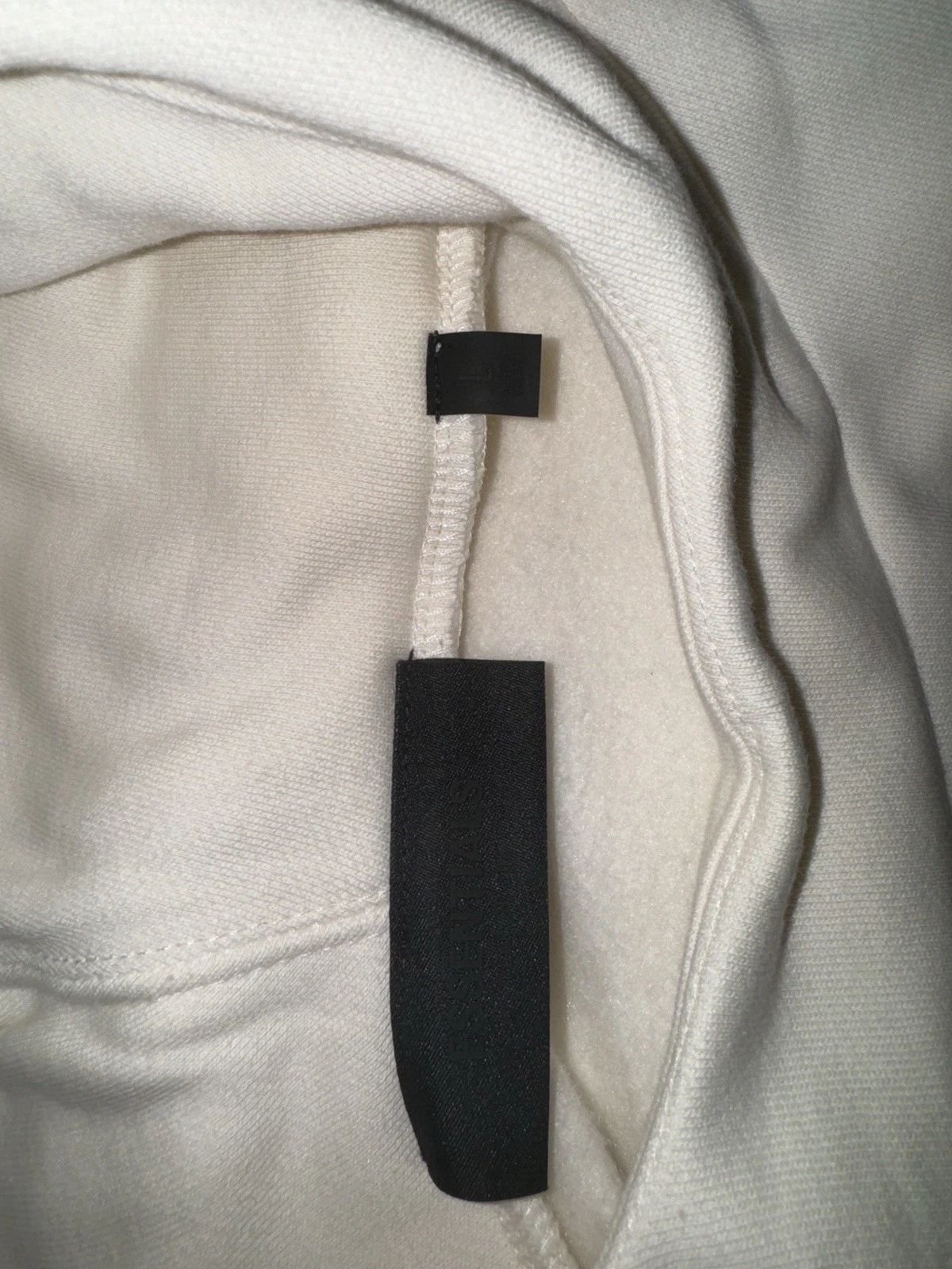 Felpa con cappuccio Fear of God Essentials Cloud Dancer nuova taglia large autentica