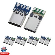 10PCS USB 3.1 Type C Connector 24 Pins Male Female Plug Socket Receptacle Ada...