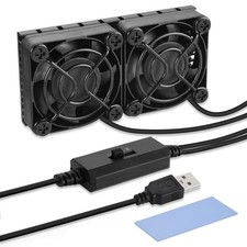 ELUTENG Computer Fan USB 40mm Dual Row 2 in 1 USB PC Fans with 3 Adjustable S...