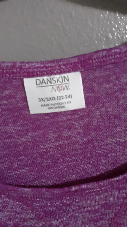 Pullover de mujer Danskin Now púrpura manga corta ropa deportiva talla 3x Foto 2 de 4