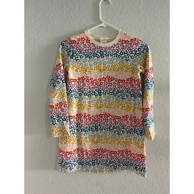 Hanna Andersson Long Sleeve Dress Rainbow Flowers Girls Size 140 10 | eBay