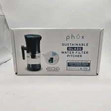 phox Sustainable Glass Water Filter Jug Pitcher and Refillable Cartridge