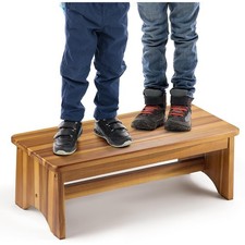 Wooden Step Stool,Non-Slip Water-Resistant Finish For reaching Shelves Cabinets