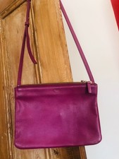 CELINE Trio Magenta Pink Shoulder Cross Body Bag Real Leather