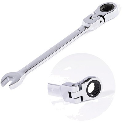 Ratchet Ring Spanner 10 mm with Joint - Ratchet Spanner Made of Chrome Vanadi...