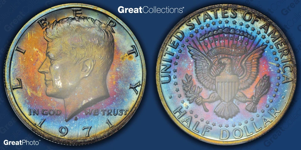 1971 S TONED Kennedy Half Dollar Proof PCGS PR66CAM PF 66 Cameo SEE VIDEO 50C