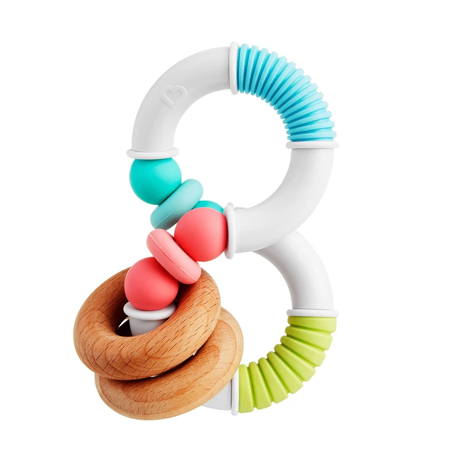 Bendable Multi Texture Baby Teether Rattle Natural Beechwood Silicone Toy 80 ... - Image 4 of 4