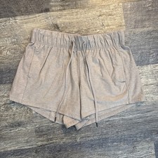 Womens Beige Shorts Size Small with Pockets Elastic Waist and Drawstring