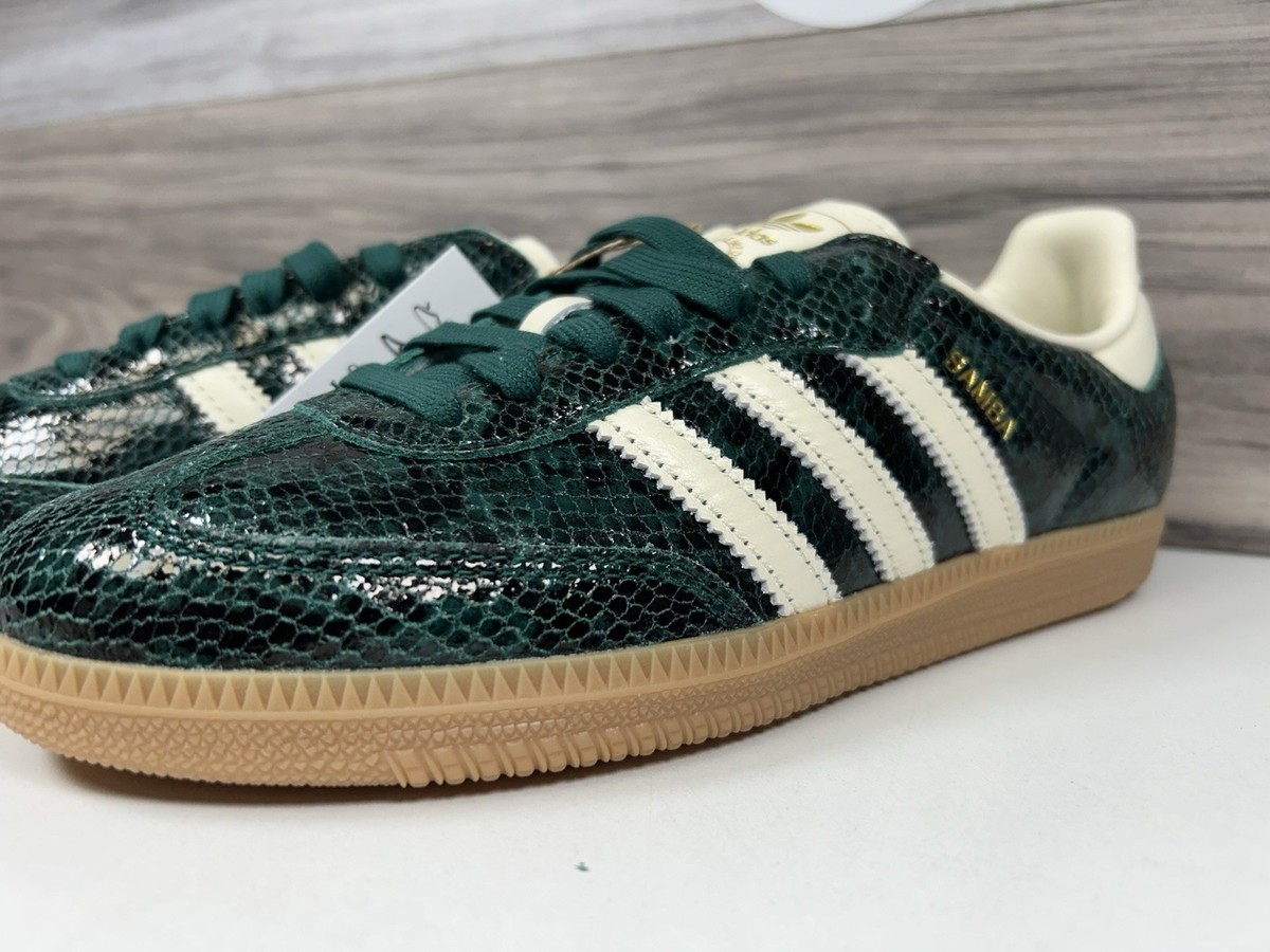 adidas Samba OG JR8848 Green Snake Print Low Top Sneakers US 9.5 In Stock ADIDAS ORIGINALS Samba OG leather-trimmed snake-effect  main image 2