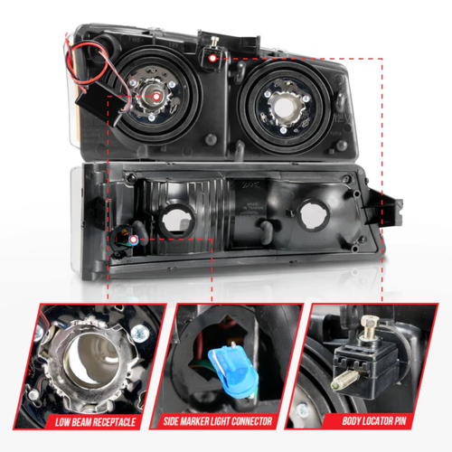 ANZO 111501 Headlight Assembly FITS 2003 2006 chevrolet silverado 1500 crystal h - Picture 3 of 7