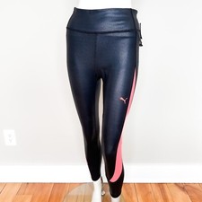 NWT  Puma M DryCell Training Running Coated Leggings Pearl Blue Black Peach
