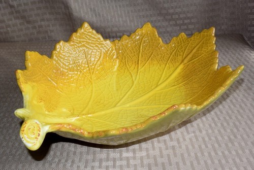 2 Pc. Laurie Gates Coronado Leaf Shape Bas Relief Large Platter & Bowl Set-EC - Picture 6 of 15