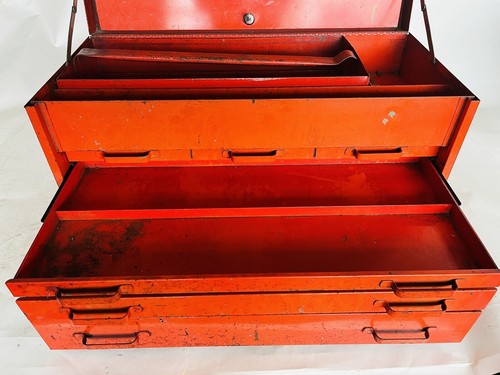 Vintage Snap On tools 6 Drawer Tool Box - Red Cap Super Chest 1950 ? W/ Key - Picture 22 of 24