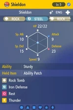 Pokemon Scarlet and Violet 6iv Shiny Max EV Shieldon