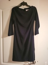VTG 90s MINI DRESS XOXO BodyCoN Black RETRO Sexy 3/4 sleeve boat neck USA made 