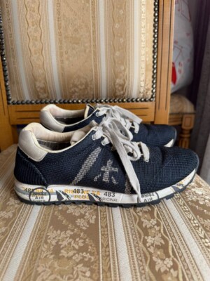 PREMIATA TOP BLUE SNEAKERS VAR.1519E LEATHER LACE UP SIZE EU 38 SHOES TOP