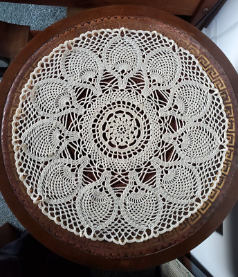 Crotchet Cotton Pineapple Table Centre Round Doily 40cm