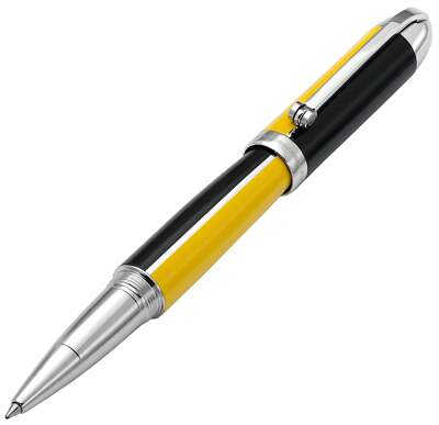 Xezo Visionary Rollerball Pen, Black & Yellow Colorblock Enamel