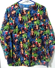 SCRUB UNIFORM TOP    SMALL   Dental Theme    Navy   MAD ABOUT MOUTHS Brand   EUC