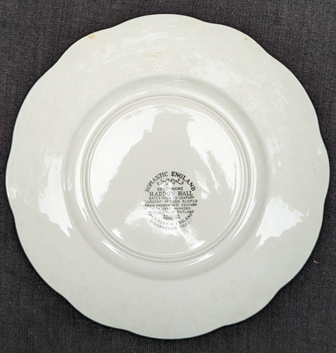 J&G MEAKIN ROMANTIC ENGLAND DERBYSHIRE HADDON HALL DINNER PLATE RED 10" - Picture 7 of 10