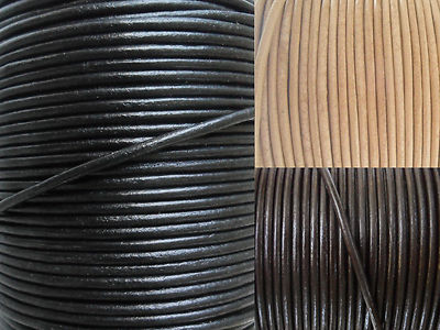 Lederband rund Ø 1 / 1,5 / 2 / 2,5 / 3 / 4 / 5 mm Lederriemen Schnur Lederbänder