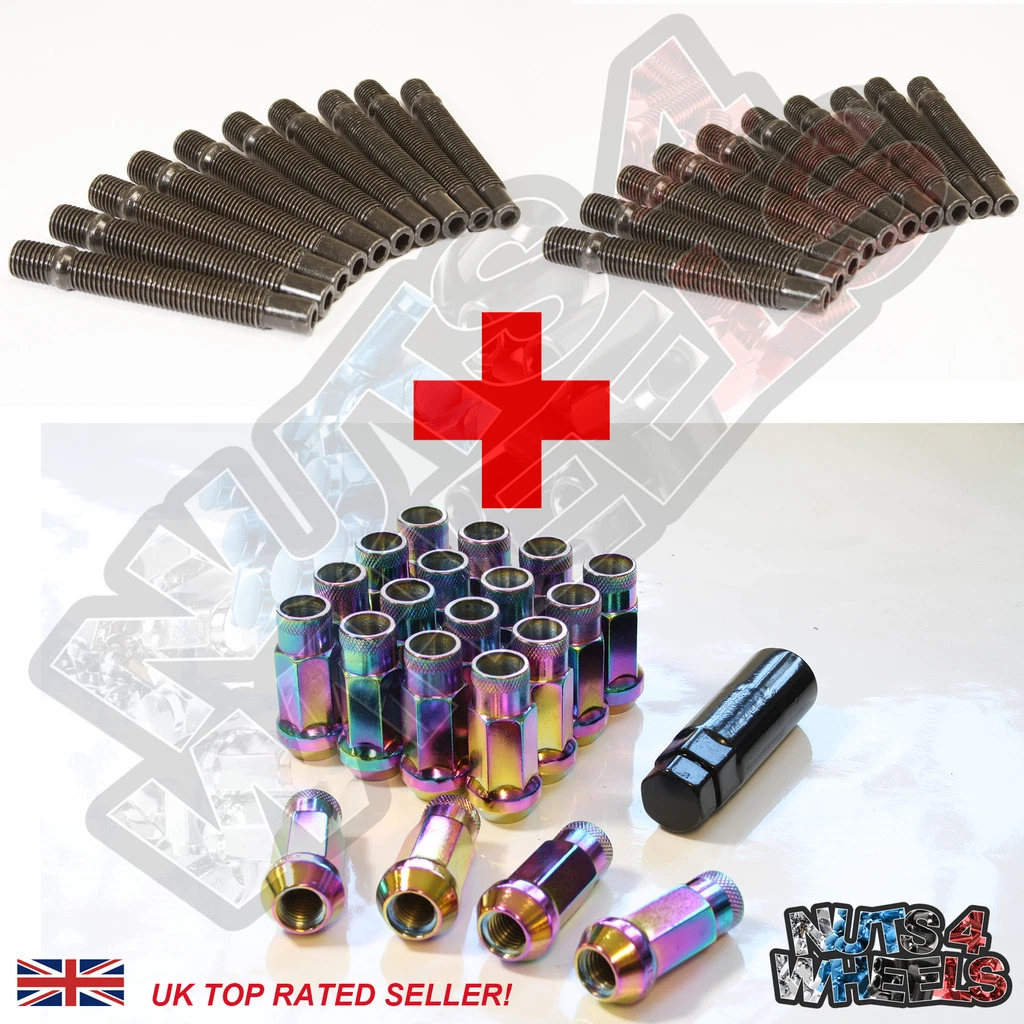 Juego De 20 Pernos De Rueda Extendidos De 75mm Y Tuercas Abiertas M12x1.5, Conversión Para BMW Con Centro 72.6