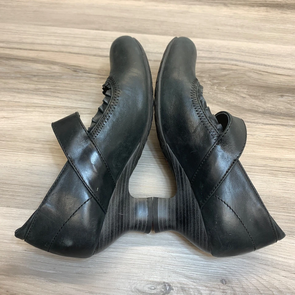 Wolky EE. UU. 9-10 UE 41Tacón para Caminar Mary Jane Ajustable Negro 2" Tacón Cubano Foto 3 de 4