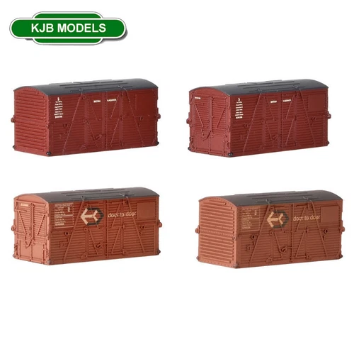BNIB N Gauge Farish 379-393 Type BD Containers BR Bauxite (x2) & BR Crimson (x2)