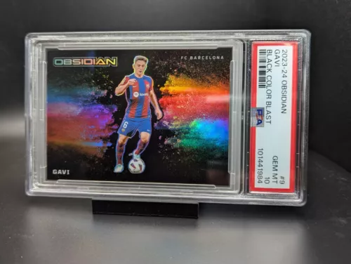 Gavi 2023-24 Panini Obsidian FIFA Black Color Blast FC Barcelona PSA 10 💎 Mint