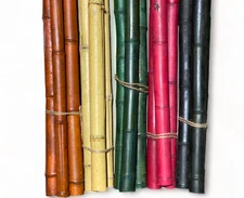 3PC Bamboo Sticks - 6 Feet Long Natural Thick Bamboo Poles ~ 1.5 in Diameter