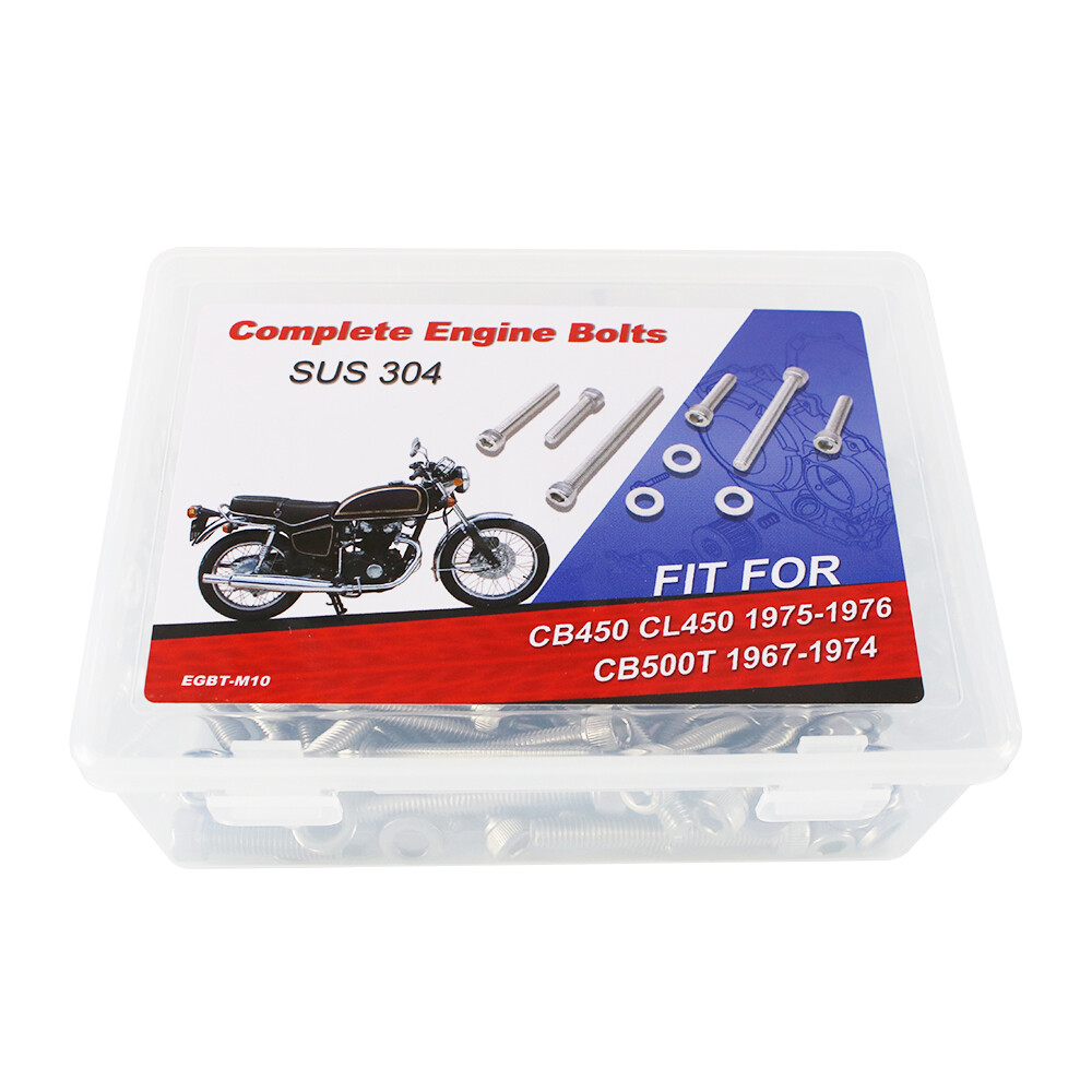 1975-1976 HONDA CB450 CL450 Stainless Steel Engine Bolt Kit Set