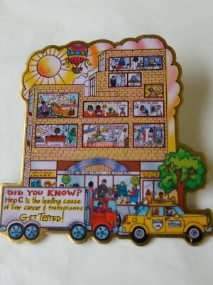 Hep C Get Tested! Lapel Hat Jacket Pin  Hospital Medical Professionals