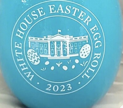 BIDEN 2023 EASTER WHITE HOUSE EGG AQUA BLUE PRES DEMOCRAT SIGNATURE JOE JILL Exc